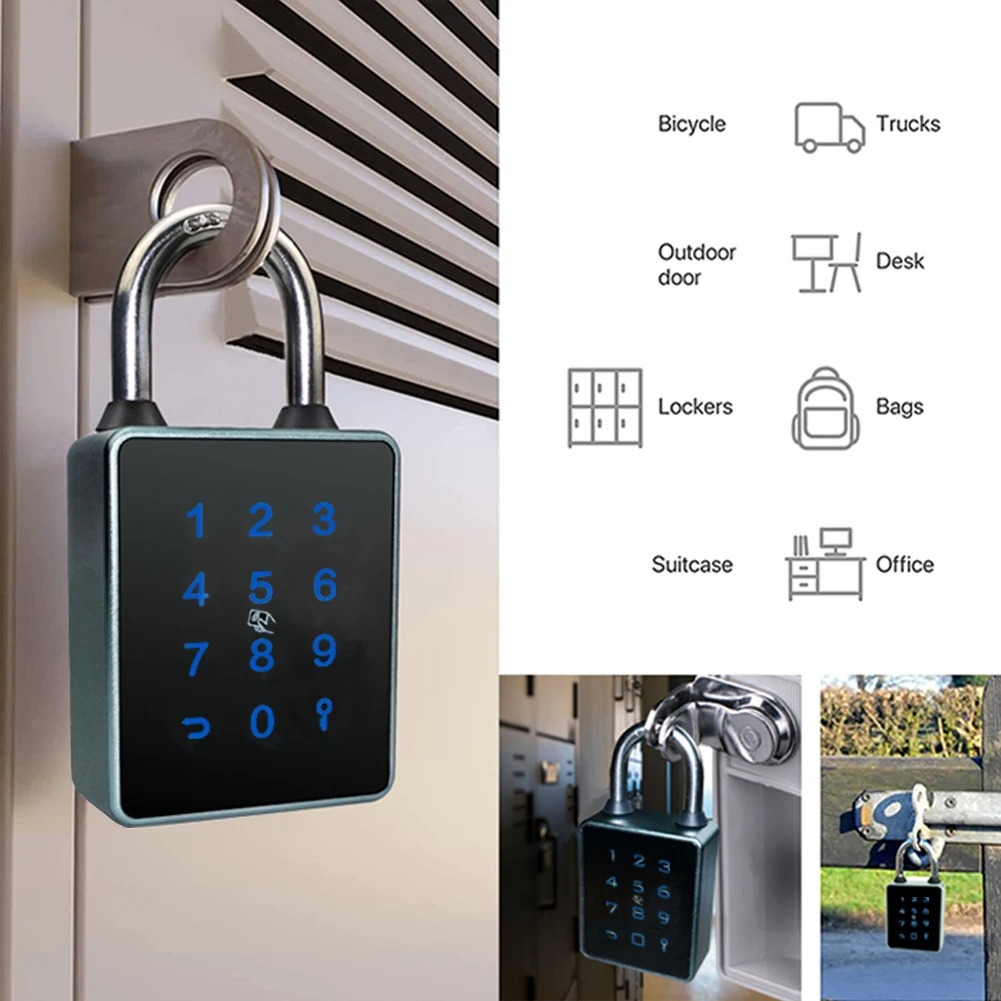 Tuya-盗難防止ラゲッジバッグ,防水電子ドアロック,アプリ - Fingerprint Padlock Weatherproof のレビューと価格