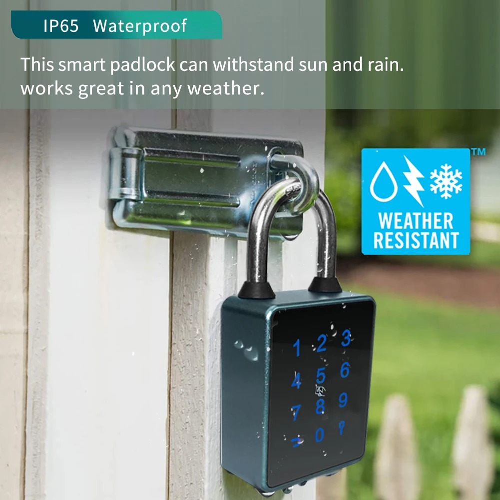 Tuya-盗難防止ラゲッジバッグ,防水電子ドアロック,アプリ - Fingerprint Padlock Weatherproof のレビューと価格