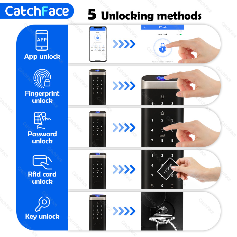 スマートデッドボルト自動ドアロックフラットC,ttlockア - Smart Lock Deadbolt Keypad Bluetooth のレビューと価格