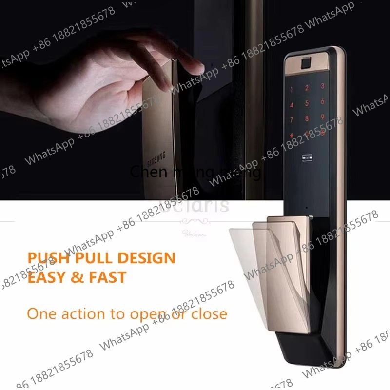 スマートデジタル指紋ロック P60 ホーム自動プッシュプルハ - Digital Door Lock Fingerprint Handle のレビューと価格