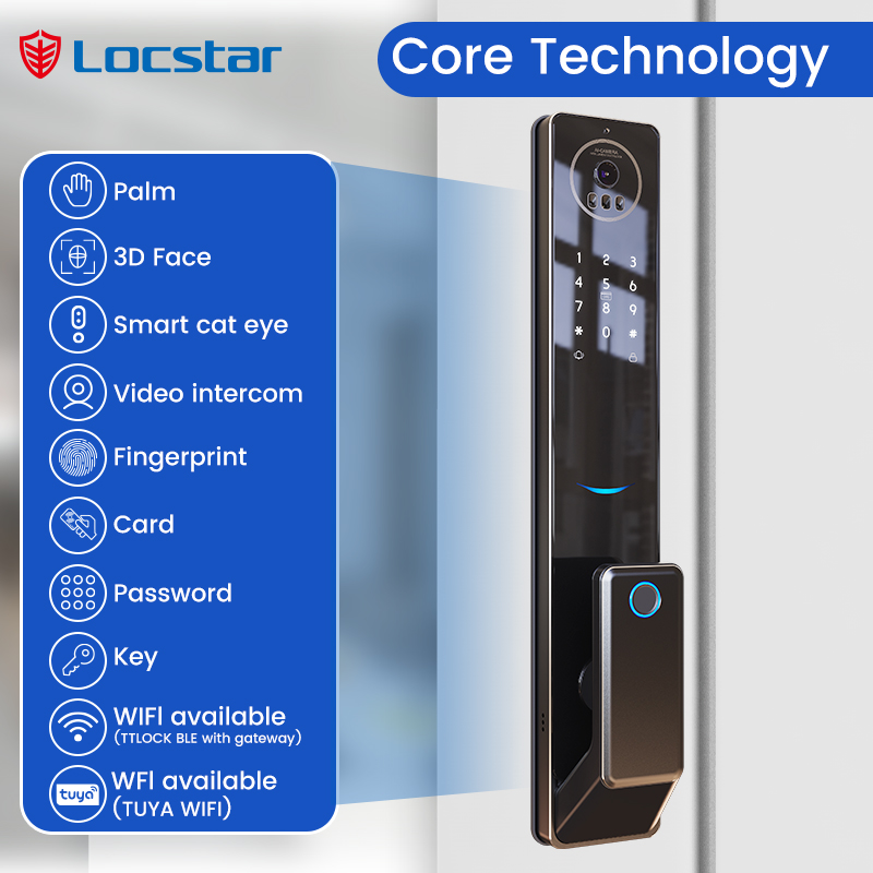 Locstar数値制御加工技術搭載、4.5インチ大型画面、3 - Smart Door Lock With Camera Intercom のレビューと価格