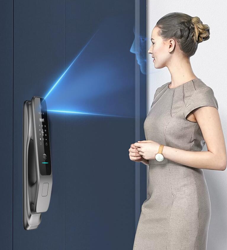 Tuya全自動スマートドアロック、3D顔認証と指紋認証による - Smart Door Lock Fingerprint Wifi のレビューと価格