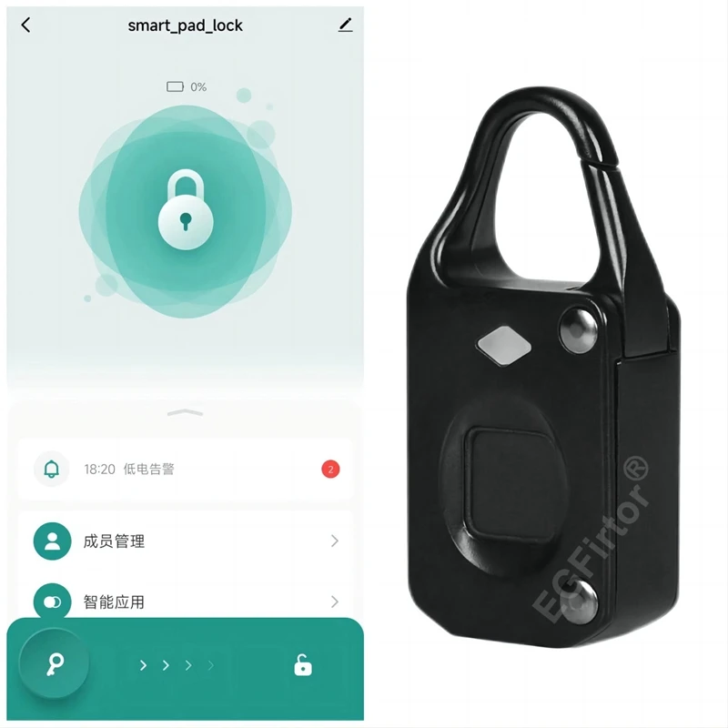 Tuya-Bluetooth付きのインテリジェントな指紋ロッ - Fingerprint Padlock Weatherproof のレビューと価格