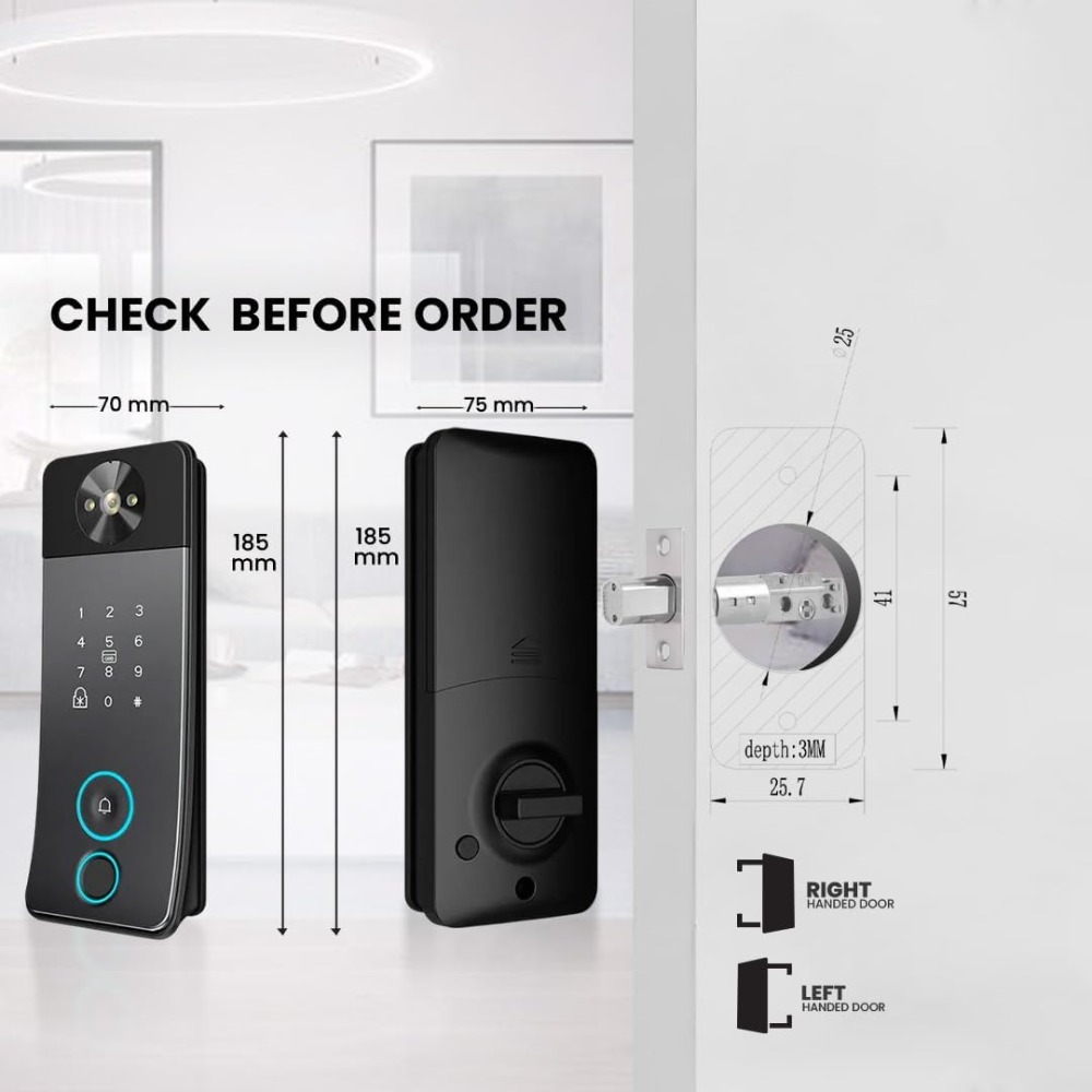 カメラ付きスマートドアロック、ドアベル＆ビデオインターホン  - Smart Lock For Sliding Door のレビューと価格