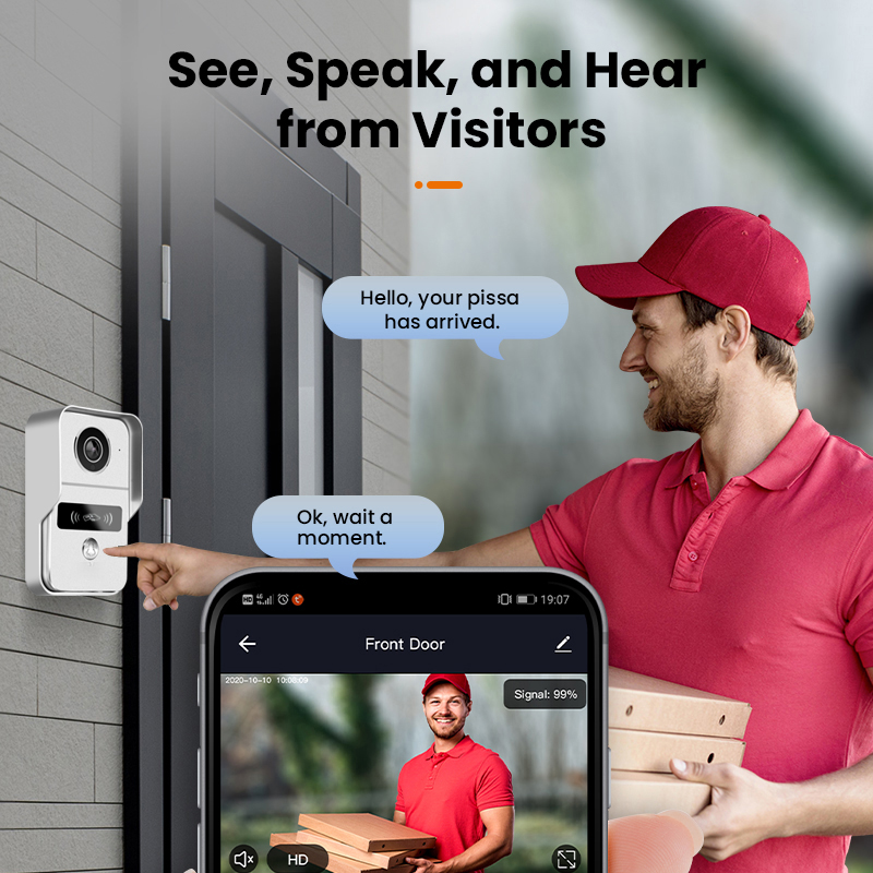 Tuya-ワイヤレスビデオドアベル,wifi,電話インターホ - Smart Door Lock With Camera Intercom のレビューと価格