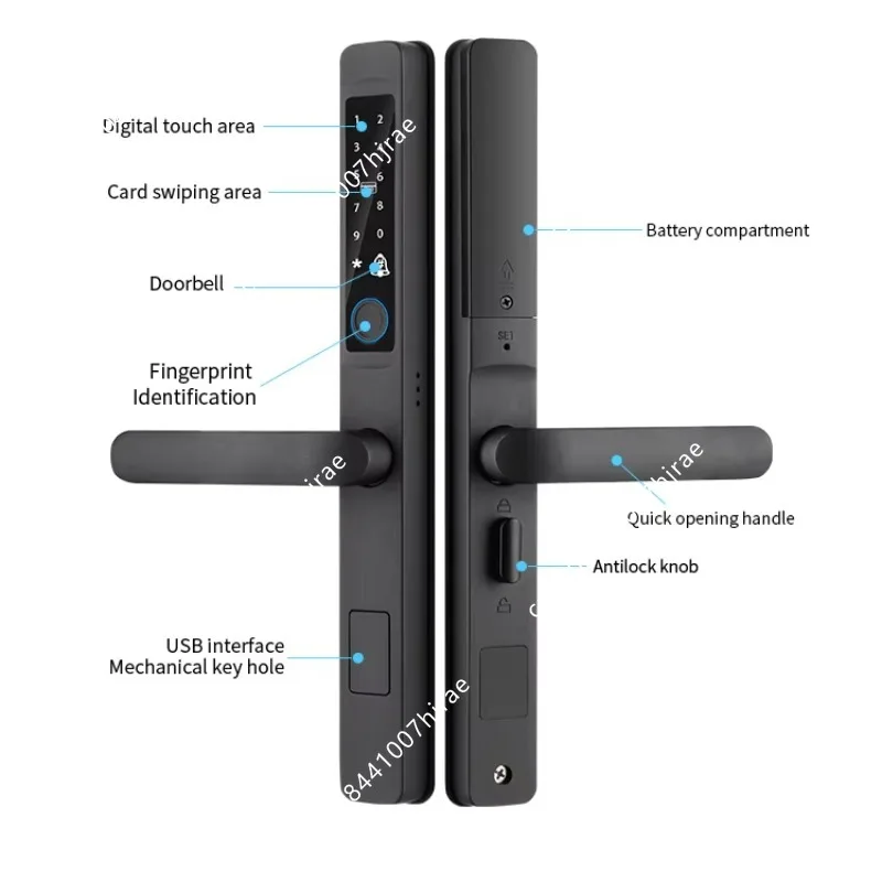 防水アルミニウム製スライド式スマートドアロック。指紋認証によ - Smart Lock For Sliding Door のレビューと価格