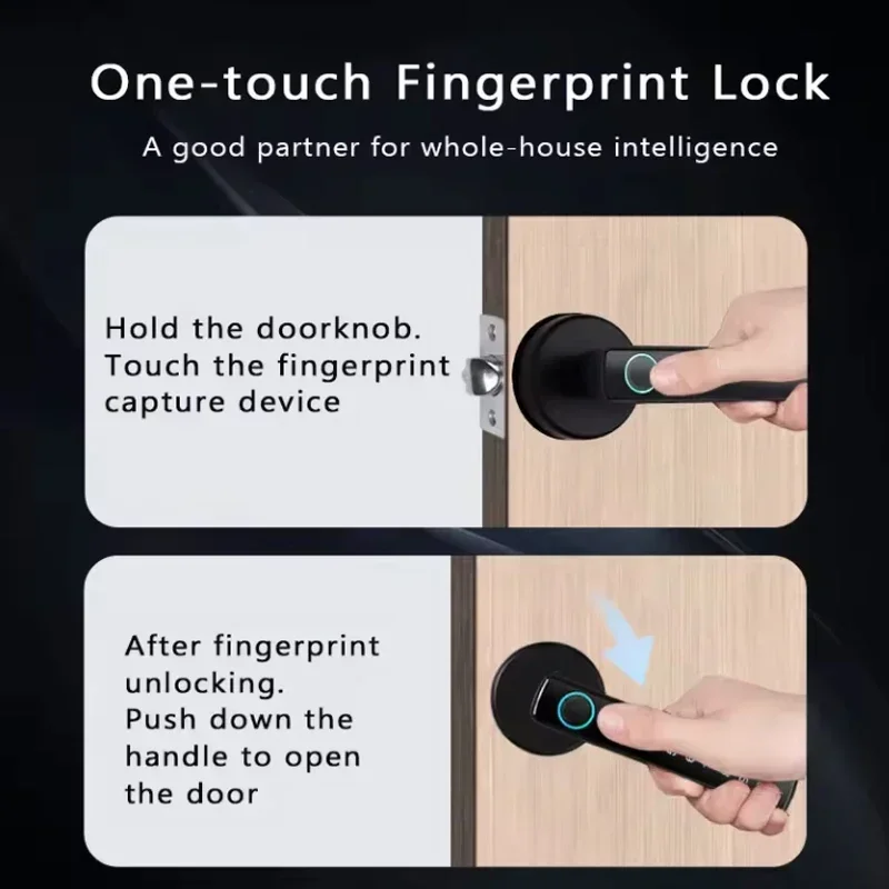 Tuya Bluetooth スマート指紋ドアロック デジタ - Digital Door Lock Fingerprint Handle のレビューと価格