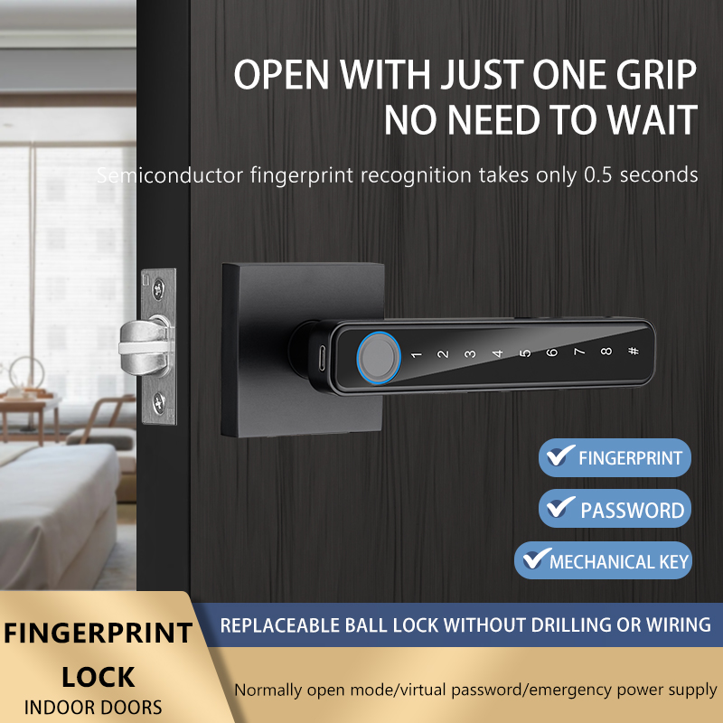 指紋ドアロック デジタル電子錠 パスワード/指紋/鍵選択可能 - Digital Door Lock Fingerprint Handle のレビューと価格