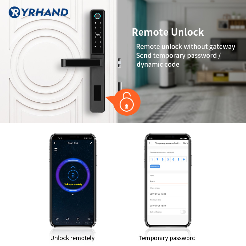 Tuya-インテリジェント指紋ドアロック,アルミニウム,wi - Digital Door Lock Fingerprint Handle のレビューと価格
