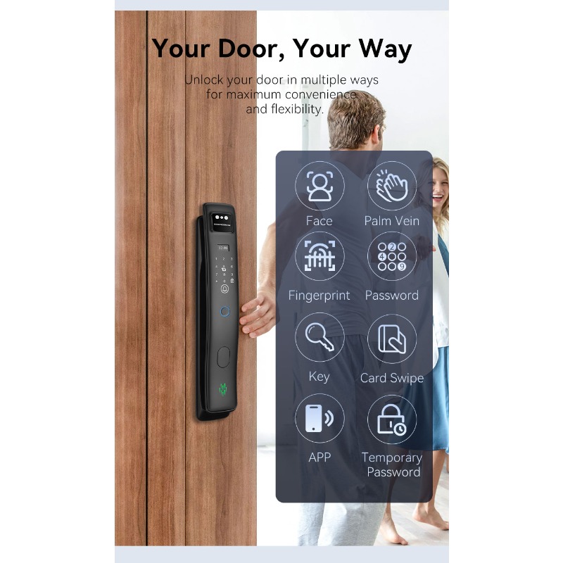 工場価格 3D顔認証 Tuya Wifiカメラ付きビデオイン - Smart Door Lock With Camera Intercom のレビューと価格