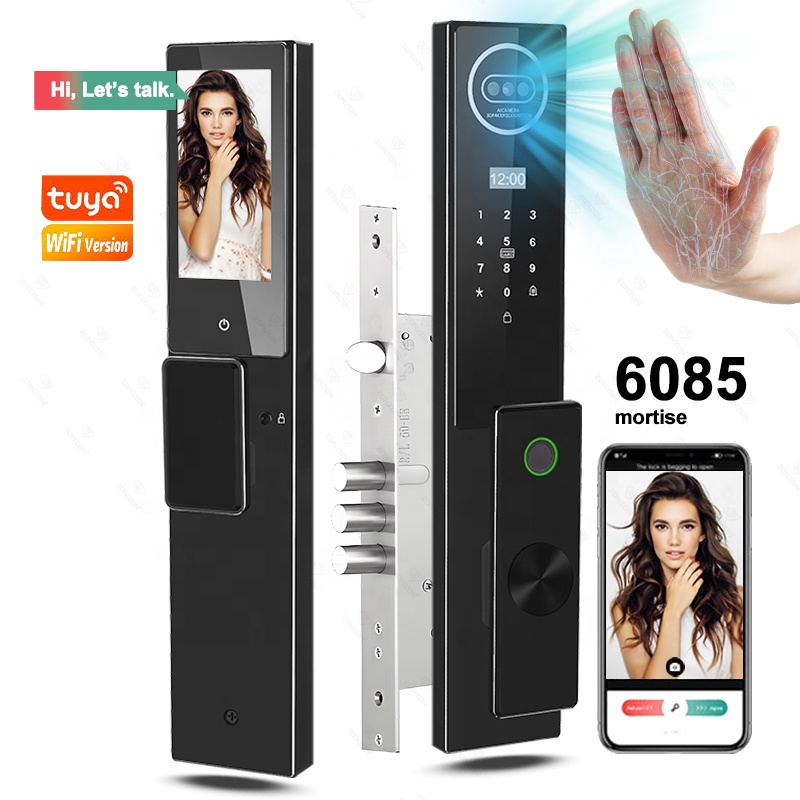 自動指紋認証電子Zigbee掌静脈3D顔認識カードキー スマ - Smart Door Lock 3D Face Palm Vein のレビューと価格
