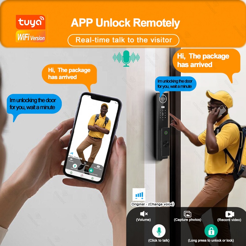 自動指紋認証電子Zigbee掌静脈3D顔認識カードキー スマ - Smart Door Lock 3D Face Palm Vein のレビューと価格