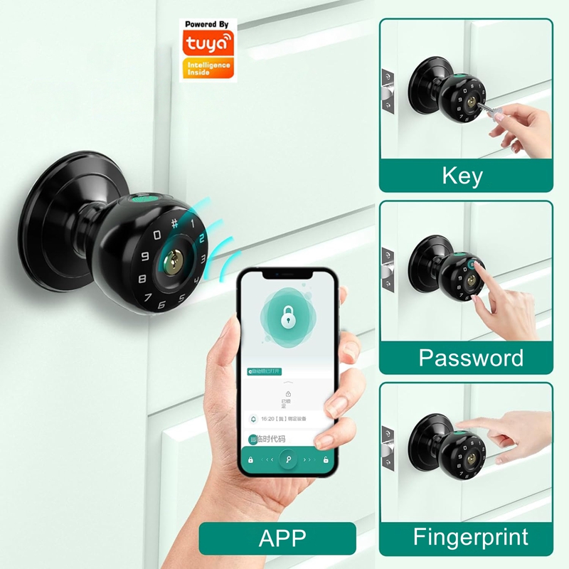 あなたのもの-指紋付きスマートデッドボルトロック,パスワード - Smart Lock Deadbolt Keypad Bluetooth のレビューと価格