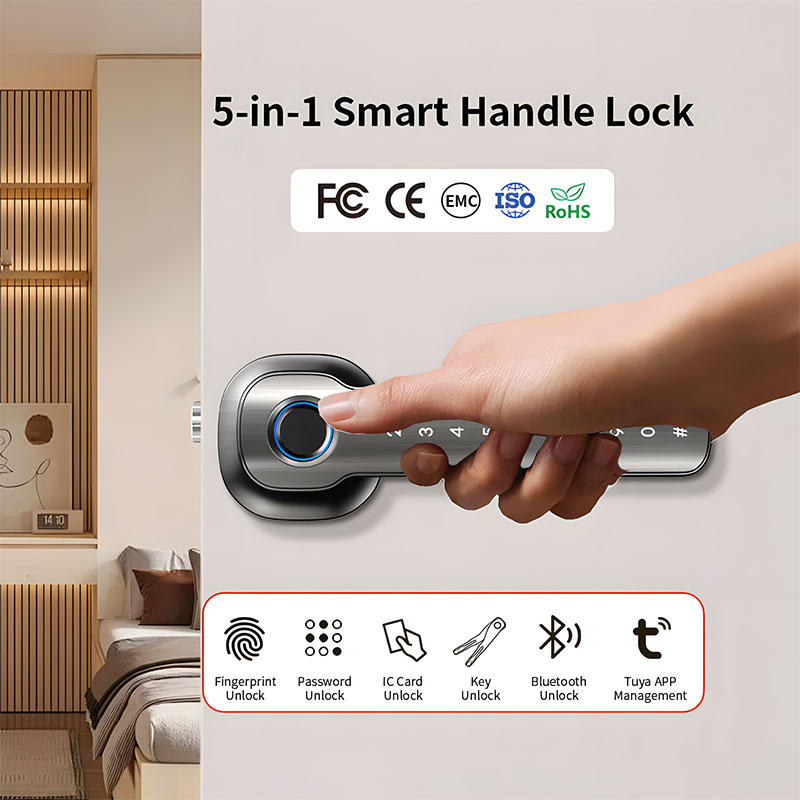 ホームセキュリティデバイス スマート指紋認証ドアロック デジ - Digital Door Lock Fingerprint Handle のレビューと価格