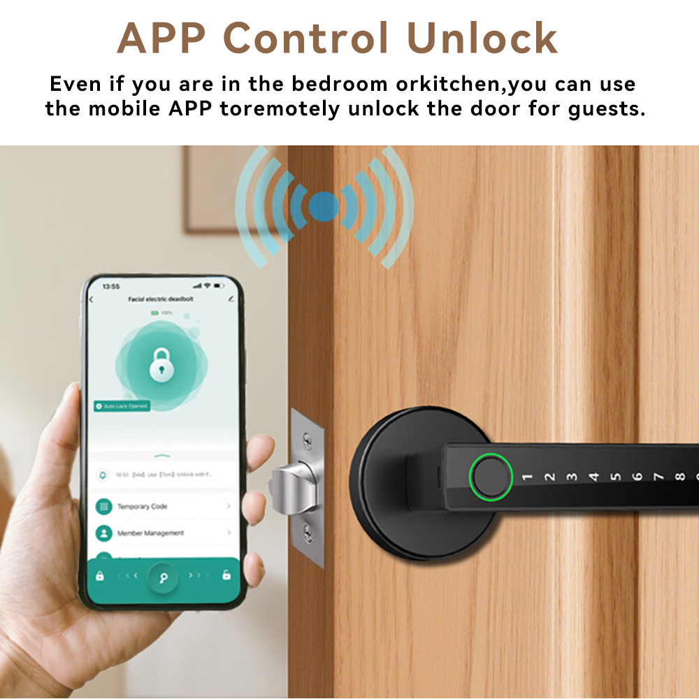デッドボルト式、デジタル指紋認証、電動パスワード、スマートキ - Digital Door Lock Fingerprint Handle のレビューと価格