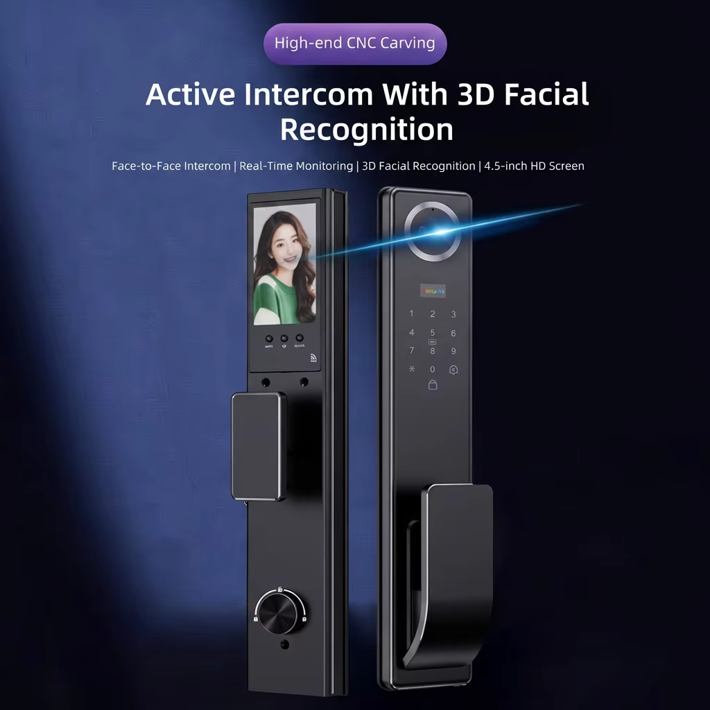 3D顔認識、手のひら静脈認証、スマートドアロック、IP65防 - Smart Door Lock 3D Face Palm Vein のレビューと価格