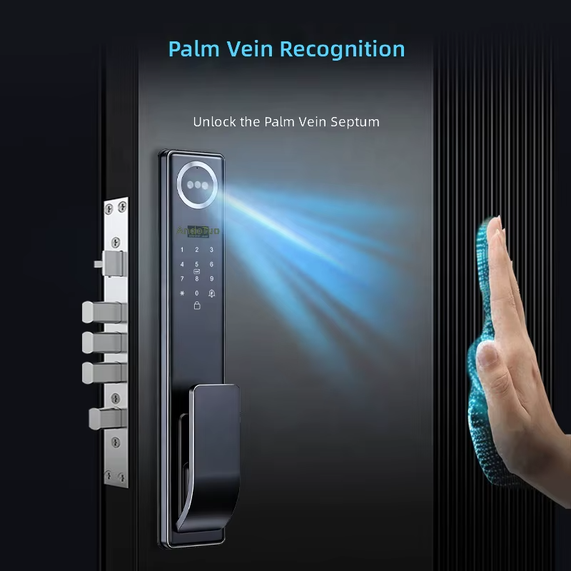 3D顔認識、手のひら静脈認証、スマートドアロック、IP65防 - Smart Door Lock 3D Face Palm Vein のレビューと価格