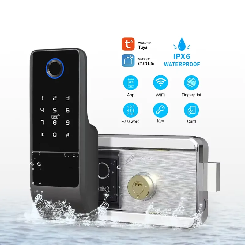 2026年防水APP WiFiロック両面電子指紋スマートドア - Smart Rim Lock Wifi Fingerprint のレビューと価格