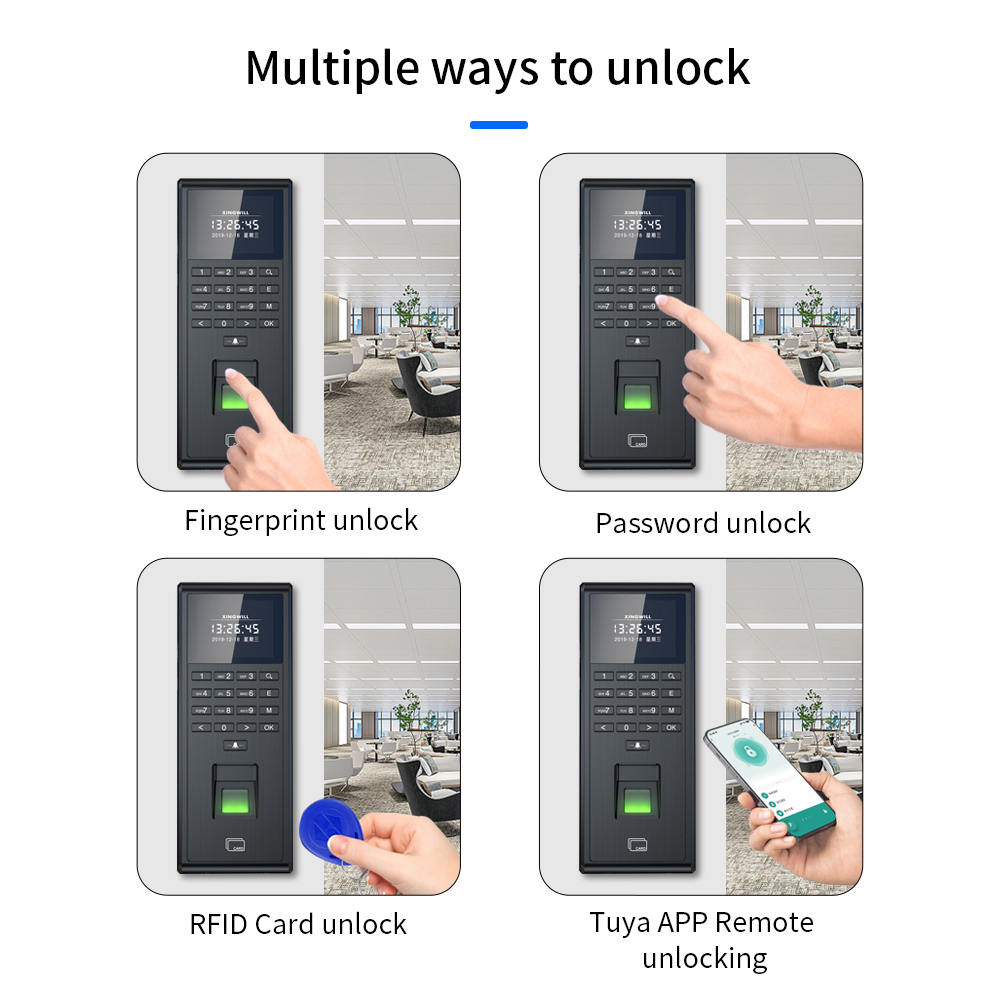 Tuya-インテリジェント生体認証指紋認証システム,時間監視 - Smart Lock For Sliding Door のレビューと価格