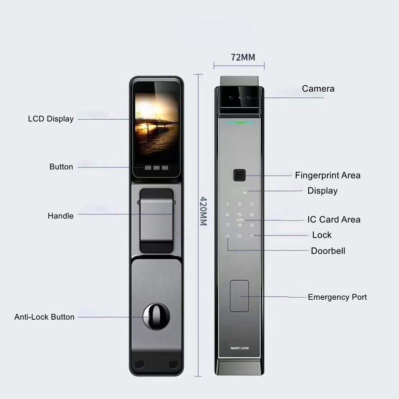 Egfirtor-Tuyaアプリの顔認識,指紋,スマート電子 - Fingerprint Padlock Weatherproof のレビューと価格