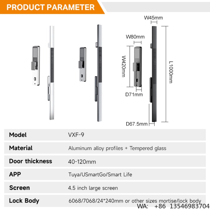 UIELOCK VXF-9 大型ハンドルキーレスエントリーホ - Smart Door Lock 3D Face Palm Vein のレビューと価格