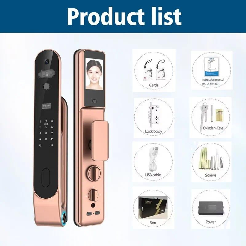 高品質な3D顔認証、パスワード、手のひら認証、手のひら静脈認 - Face Recognition Door Lock のレビューと価格