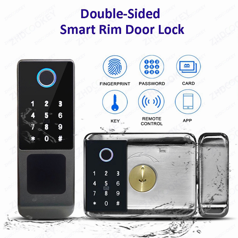 防水Tuya Wifiリモートスマートドアロック指紋キーパッ - Smart Rim Lock Wifi Fingerprint のレビューと価格
