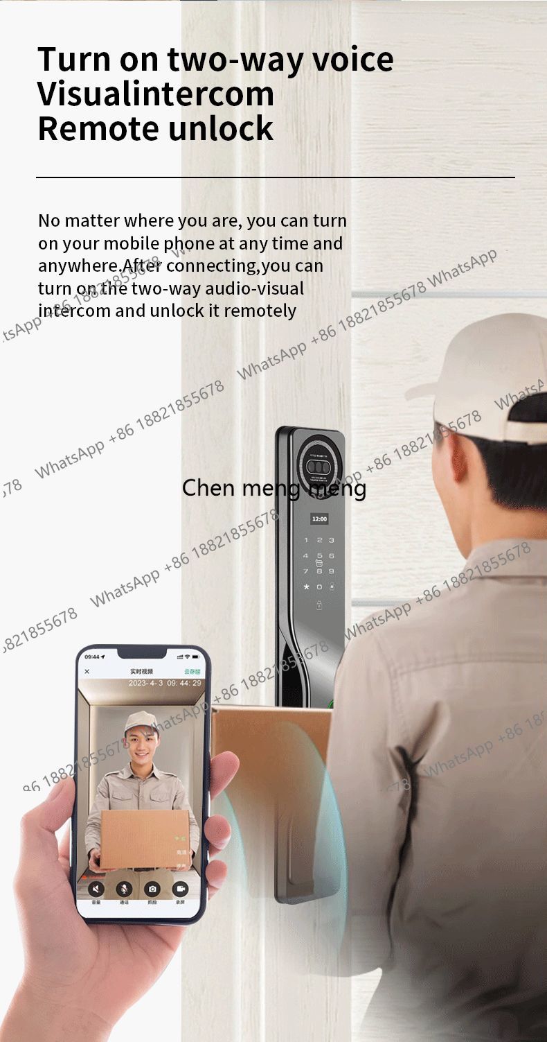 3D顔認証インテリジェントWiFiデジタルスマートロック指紋 - Smart Door Lock 3D Face Palm Vein のレビューと価格
