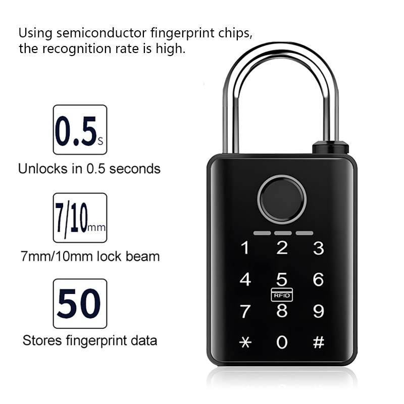 Bluetooth 防水スマート南京錠 指紋認証とコンビネー - Smart Door Lock Tuya App のレビューと価格