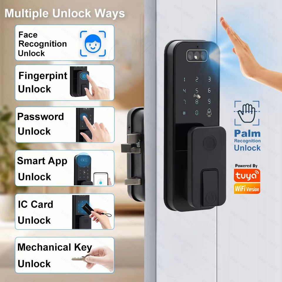 スマートTuya WiFiアプリ対応Bluetoothドアロ - Smart Rim Lock Wifi Fingerprint のレビューと価格