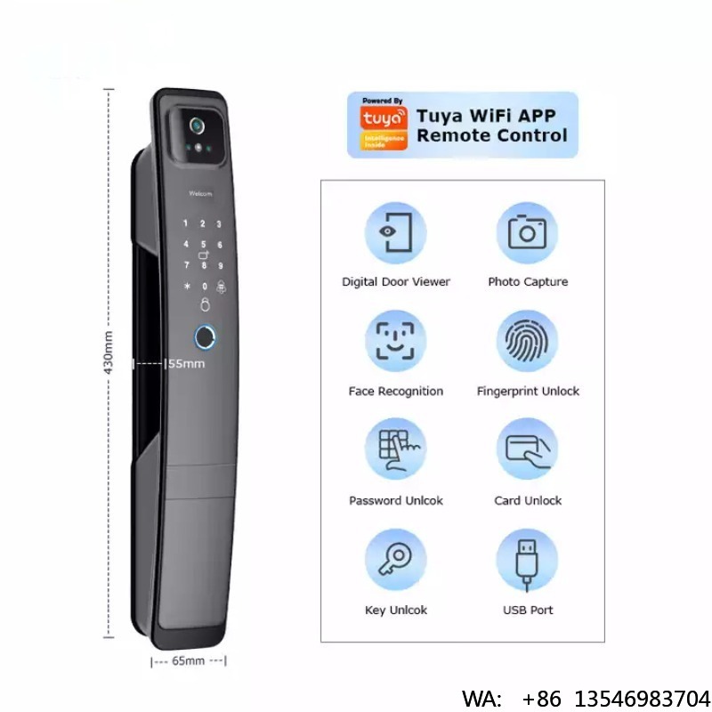 ホームセキュリティデジタル電気ハンドルBleパスワードTtl - Digital Door Lock Fingerprint Handle のレビューと価格