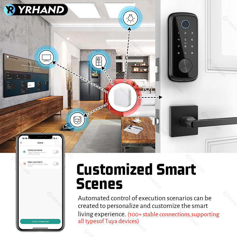 Tuya Zigbee スマートデッドボルトロック フロント - Smart Lock Zigbee Gateway のレビューと価格