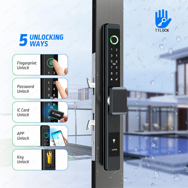 ZHDCOOKEY 生体認証デジタルドアロック 防水 TTL - Fingerprint Padlock Weatherproof のレビューと価格