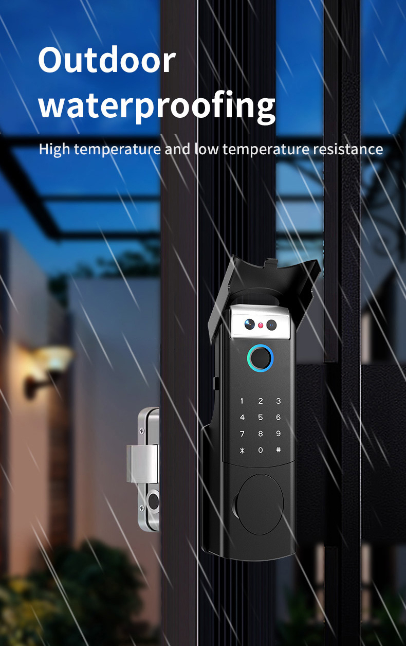 防水リムロック指紋ロックアプリリモートロック解除コードキーレ - Smart Rim Lock Wifi Fingerprint のレビューと価格