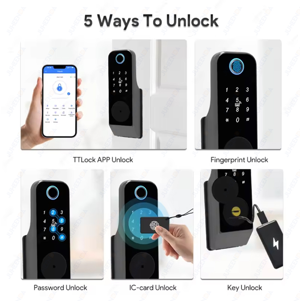 防水屋外スマートドアロック Tuya WiFi 指紋認証 パ - Smart Rim Lock Wifi Fingerprint のレビューと価格