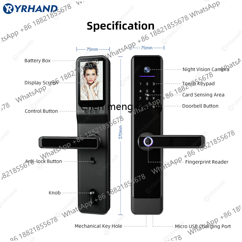 YRHAND Tuya Wifi カメラビデオインターホンロ - Video Door Lock With Camera Peephole のレビューと価格