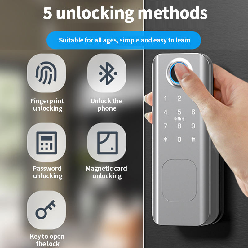 初心者向けTuya TTLock屋外中庭ゲート片面指紋認証リ - Smart Rim Lock Wifi Fingerprint のレビューと価格