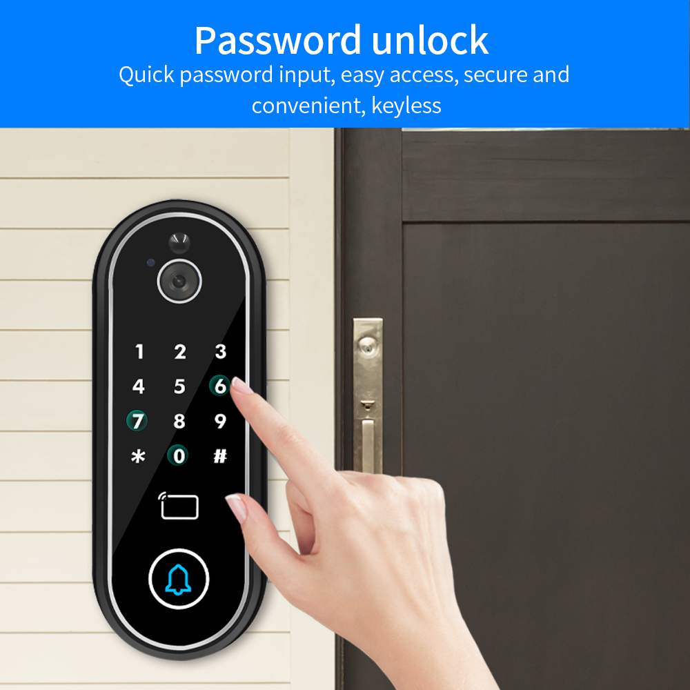 Suppot Tuya アプリビデオドアベルドアホンカメライ - Video Door Lock With Camera Peephole のレビューと価格