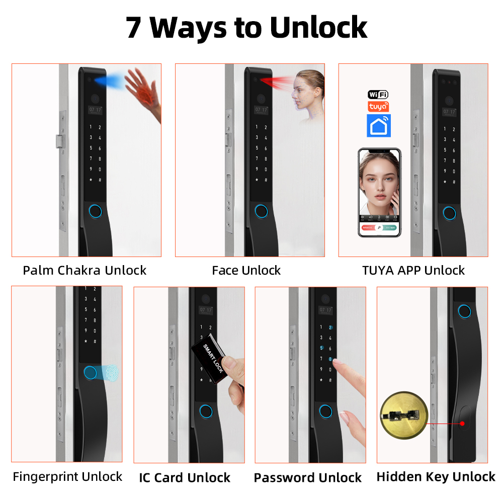 RAYKUBE DQ10 Tuya WiFi パーム静脈防水 - Video Door Lock With Camera Peephole のレビューと価格