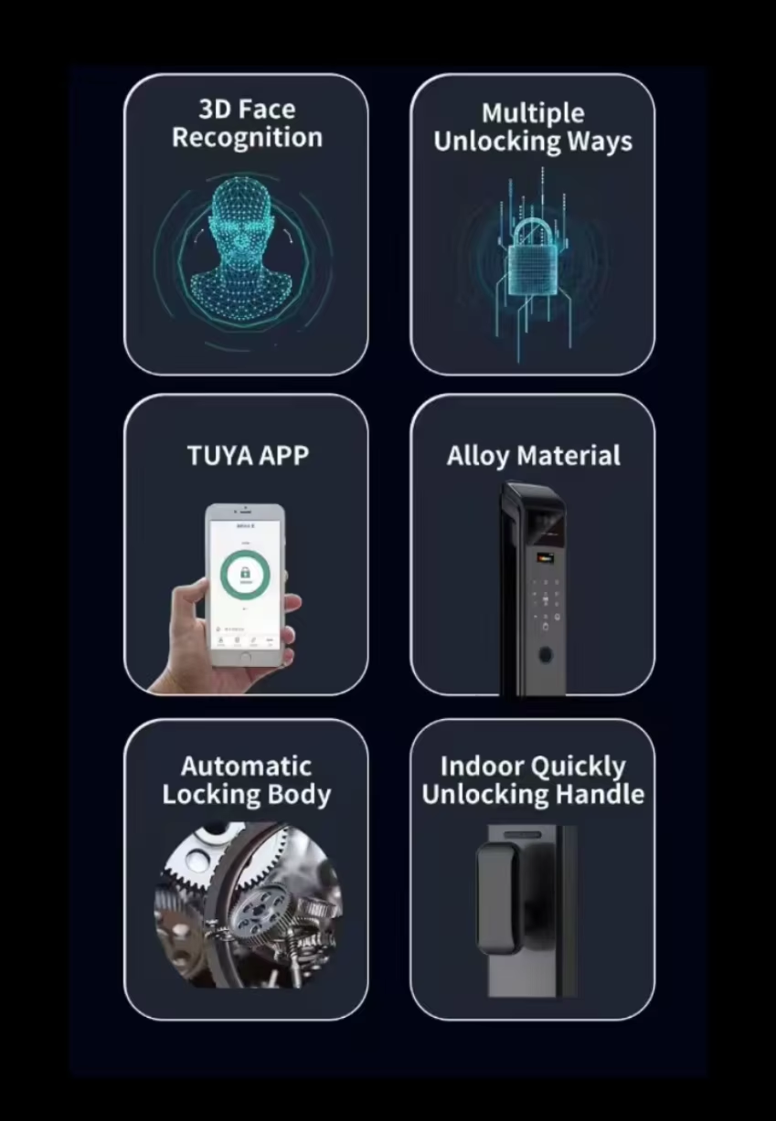 エンリケ・ウィッシュム 3D顔認証指紋認証WiFiスマートド - Face Recognition Door Lock のレビューと価格