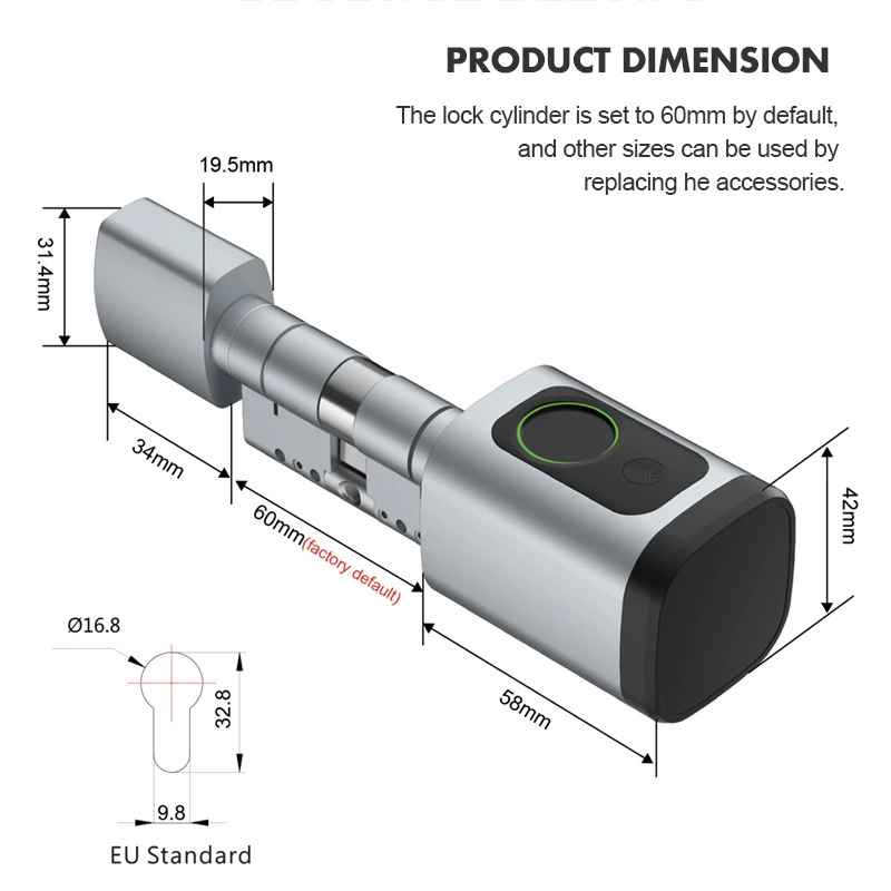 60-90mm調整可能なTTロック/Tuya Bluetoo - Smart Door Lock Tuya App のレビューと価格