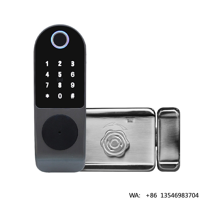 Tuya Wlfl対応 指紋認証スマートドアロック AA電池 - Digital Door Lock Fingerprint Handle のレビューと価格