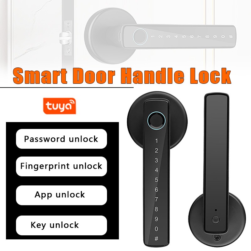 Tuya スマート指紋ロック Bluetooth ワイヤレス - Digital Door Lock Fingerprint Handle のレビューと価格