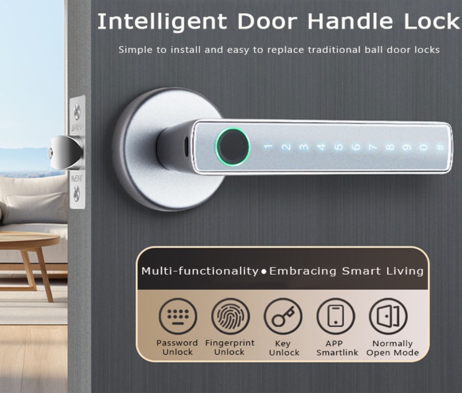 Tuya スマート指紋ロック Bluetooth ワイヤレス - Digital Door Lock Fingerprint Handle のレビューと価格