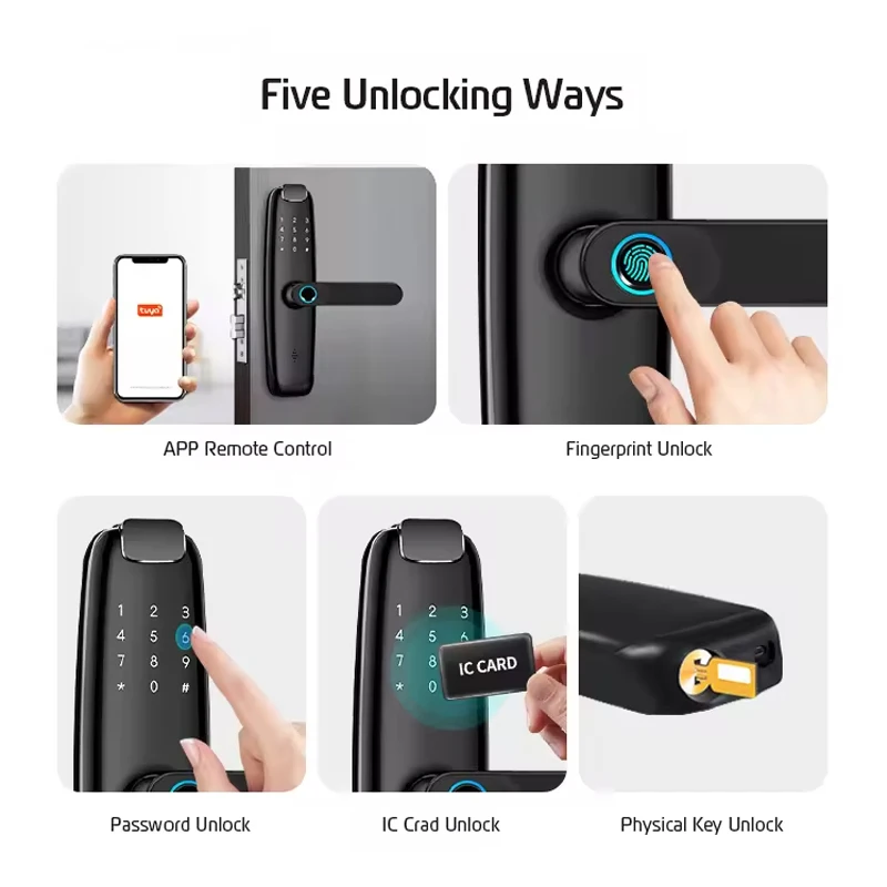 スマート指紋認証キーレスエントリードアロック デジタル電子錠 - Digital Door Lock Fingerprint Handle のレビューと価格