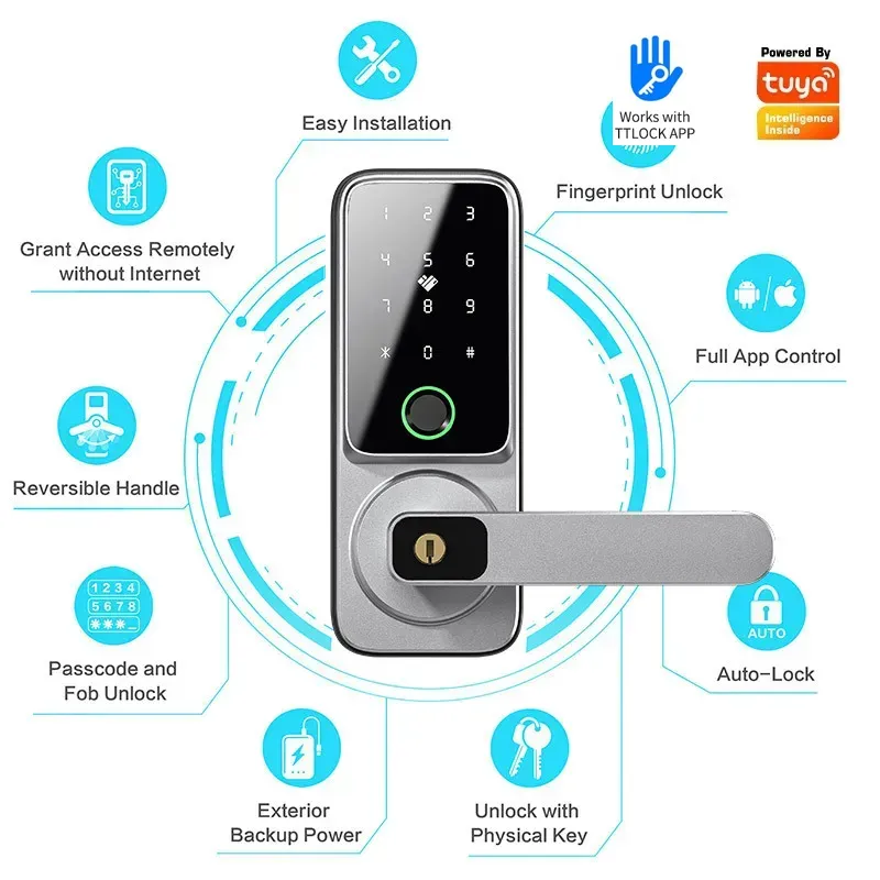 TTLock Bluetooth対応の指紋認証・パスワード・ - Smart Lock Deadbolt Keypad Bluetooth のレビューと価格