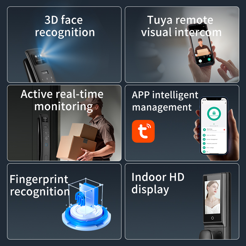 顔認証スマートロックTuyaビデオインターホンWiFiカメラ - Smart Door Lock With Camera Intercom のレビューと価格
