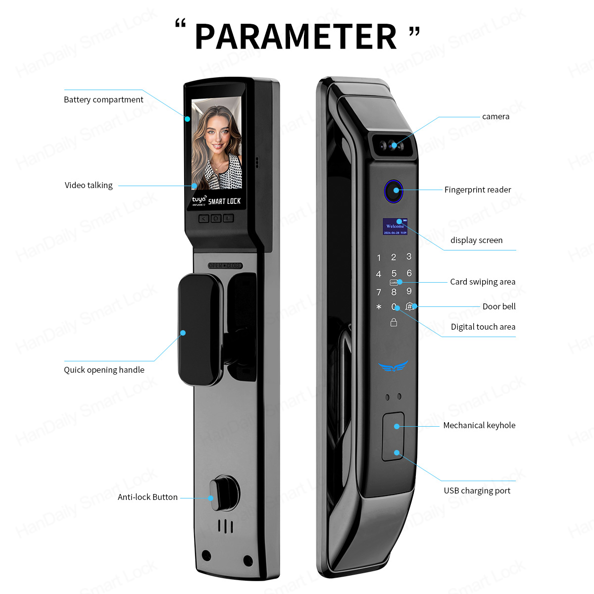 UsmartGoアプリ スマートロック 3D顔認証 自動指紋 - Video Door Lock With Camera Peephole のレビューと価格