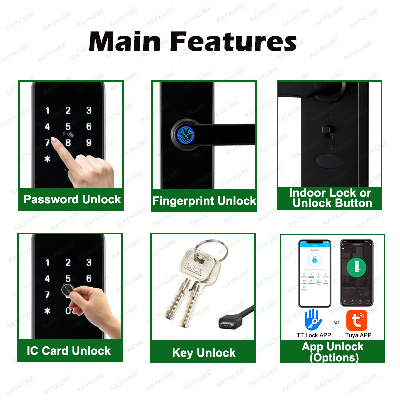 RAYKUBE K8 スマートドアロック TTlock Bl - Smart Lock For Sliding Door のレビューと価格