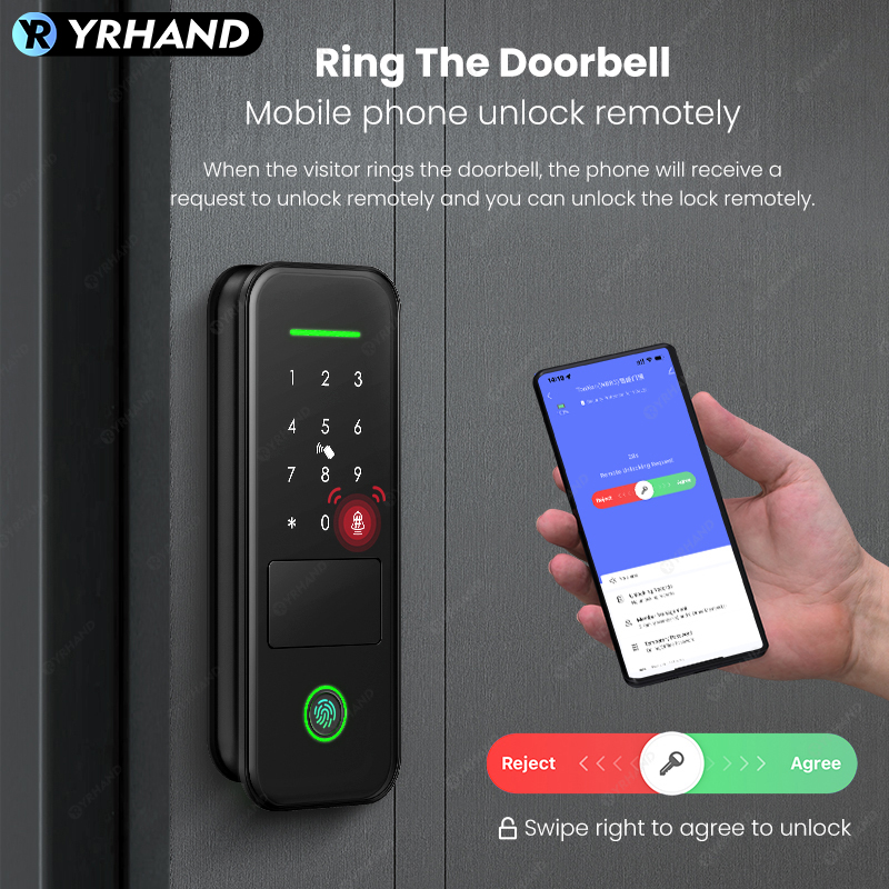 Tuyaスマートロック 防水WiFi指紋認証リムロック スマ - Smart Rim Lock Wifi Fingerprint のレビューと価格